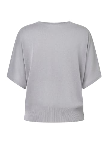 More & More zeitlos schöner Basic-Kurzarmpullover in silver grey