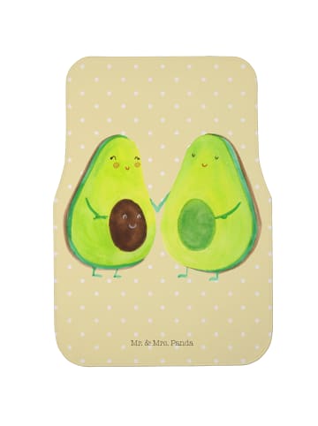 Mr. & Mrs. Panda Fahrer Autofußmatte Avocado Pärchen ohne Spruch in Gelb Pastell