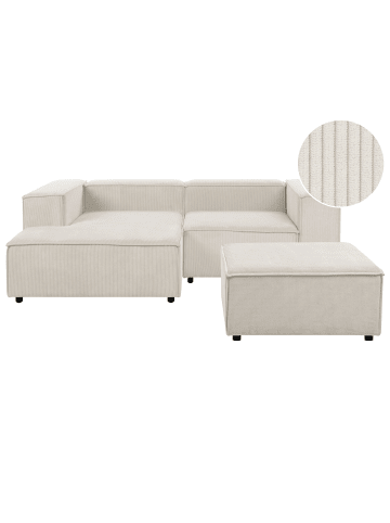 Beliani 3-tlg Modulsofa ARDAL in Weiß/Schwarz