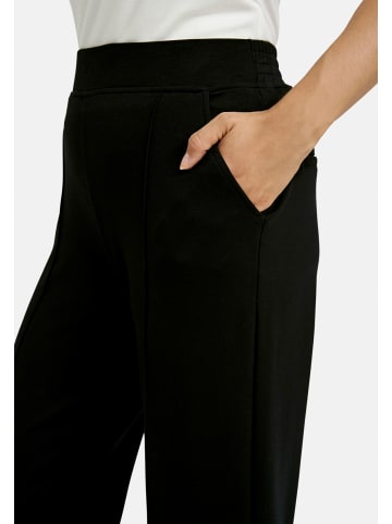 Milano Italy Wideleg Pants mit elastischem Bund in Black