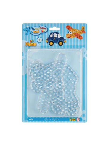 Hama 2tlg. Set: Blister Maxi-Stiftplatten, Auto, Flugzeug in transparent