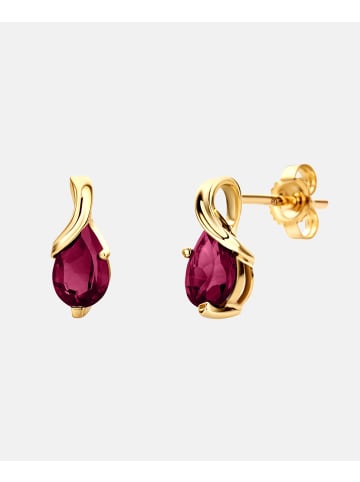 Diamant L'éternel Ohrringe aus 585 Gelbgold mit Rubin