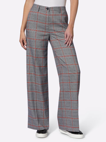 Heine Stoffhose in schwarz-rostrot-kariert