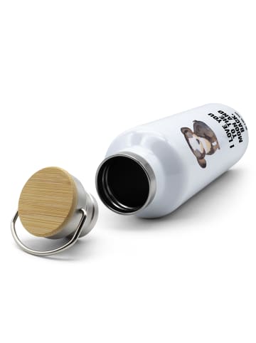 Mr. & Mrs. Panda Trinkflasche Hund Entspannen mit Spruch in Weiß