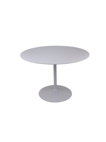 SalesFever Esstisch rund modern Ø110 cm mit Säulengestell und Hochglanz lackiert in Weiß