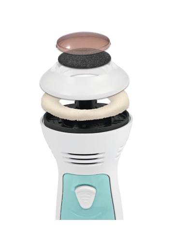 VITALmaxx Hornhautentferner mit Saugfunktion 3-tlg. 6V weiß/türkis  Weiß
