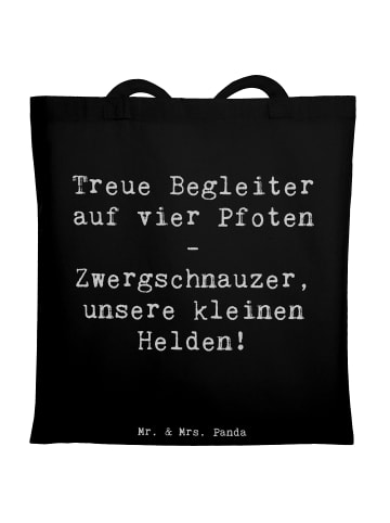 Mr. & Mrs. Panda Beutel Spruch Zwergschnauzer Helden mit Spruch in Schwarz