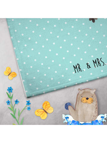 Mr. & Mrs. Panda Gästehandtücher Stinktier Handstand ohne Spruch in Türkis Pastell