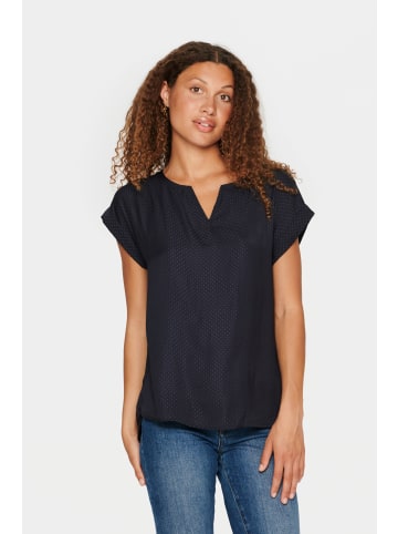 SAINT TROPEZ Ärmellose Bluse P1326, Classic fit in Blue Deep