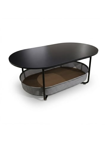 relaxdays Couchtisch in Schwarz/ Dunkelgrau - (B)100 x (H)55 x (T)45 cm