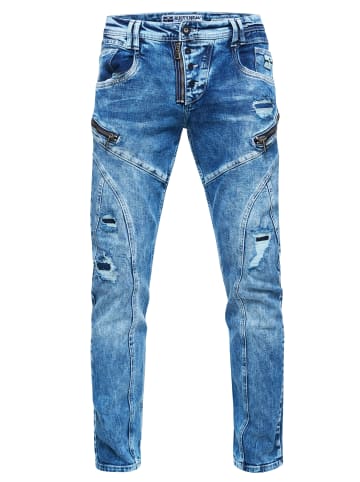 Rusty Neal Jeans Hose "MORI" Slim Fit (THE FINAL BOSS) in Blue Used