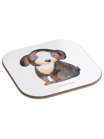 Mr. & Mrs. Panda Coaster Hund Entspannen ohne Spruch in Weiß