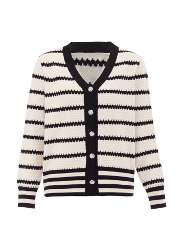 faina Women Cardigan in Wollweiss Schwarz