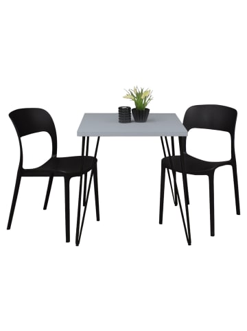 58 aufm Kessel BISTROTISCH Eirena 70x70x75 schwarz matt/aqua matt lack