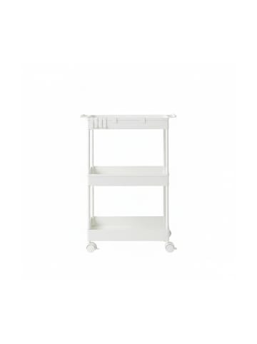 relaxdays Rollwagen in Weiß - (B)40 x (H)62,5 x (T)22 cm