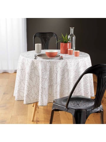 Douceur d’Intérieur Tischdecke mit Muster SOLEA in Weiß, Ø 180 cm