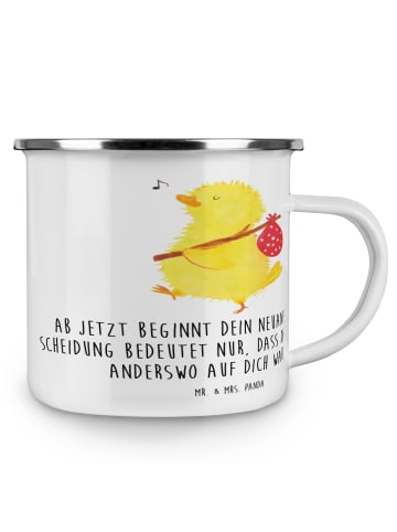 Mr. & Mrs. Panda Blechtasse Neuanfang Scheidung mit Spruch in Weiß