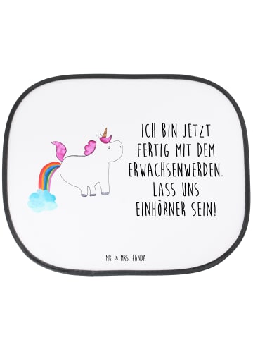 Mr. & Mrs. Panda Sonnenschutz für Auto Einhorn Pupsen mit Spruch in Weiß