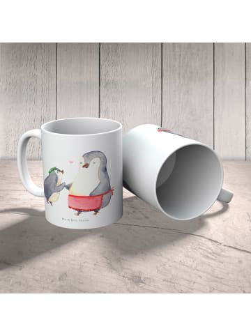 Mr. & Mrs. Panda Kindertasse Pinguin mit Kind ohne Spruch in Weiß