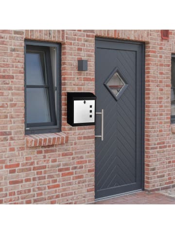 relaxdays Briefkasten in Schwarz Weiß