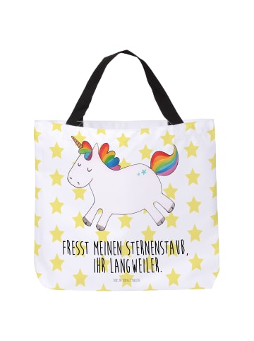 Mr. & Mrs. Panda Shopper Einhorn Happy mit Spruch in Weiß