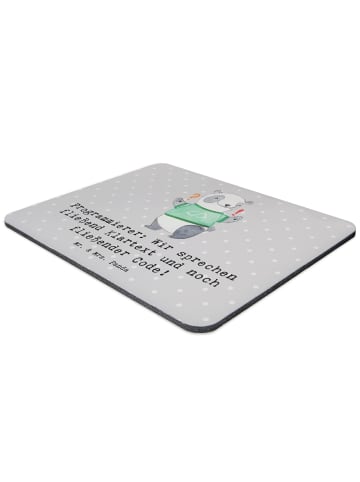 Mr. & Mrs. Panda Mouse Pad Programmierer Codeflüsterer mit Spruch in Grau Pastell