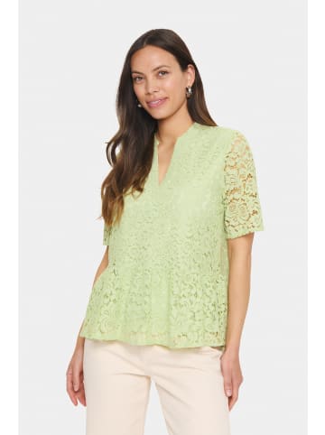 SAINT TROPEZ Kurzarm-Bluse ZannaSZ Gerade Passform in Smoke Green
