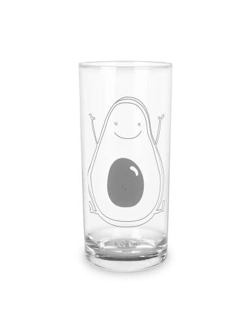 Mr. & Mrs. Panda Wasserglas Avocado Glücklich ohne Spruch in Transparent