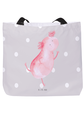 Mr. & Mrs. Panda Shopper Axolotl Tanzen ohne Spruch in Grau Pastell