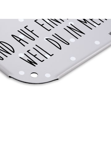 Mr. & Mrs. Panda Blechschild Otter Kind mit Spruch in Grau Pastell
