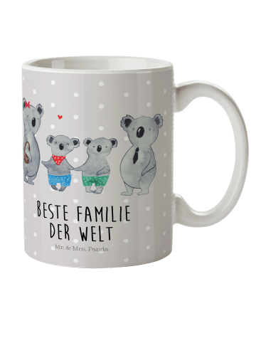 Mr. & Mrs. Panda Kinderbecher Koala Familie zwei mit Spruch in Grau Pastell