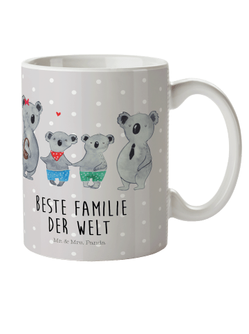 Mr. & Mrs. Panda Kindertasse Koala Familie zwei mit Spruch in Grau Pastell