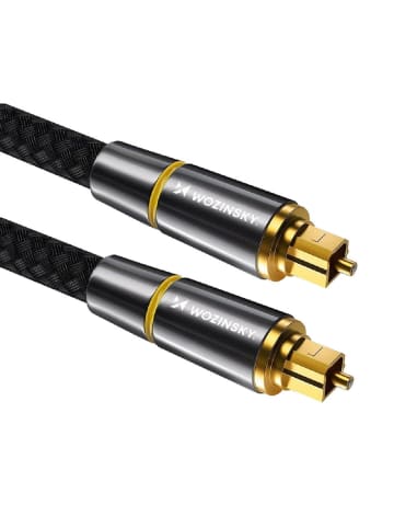 Wozinsky Audiokabel Digitale Glasfaser Toslink SPDIF Schwarz 2m in Schwarz