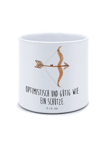 Mr. & Mrs. Panda Blumenübertopf Sternzeichen Schütze mit Spruch in Weiß