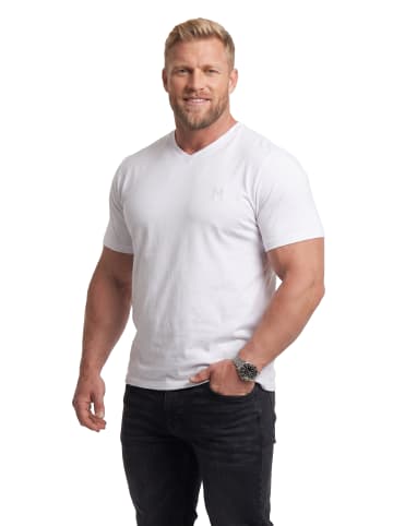 Men Plus Kurzarm T-Shirt in schneeweiß