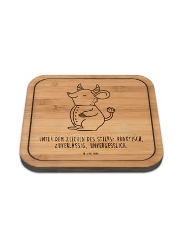 Mr. & Mrs. Panda Tischuntersetzer Stier Astrologie mit Spruch in Transparent