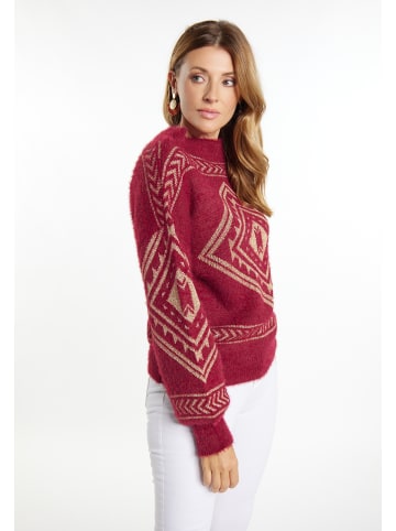 usha FESTIVAL Damen Strick Pullover in Dunkelrot Gold