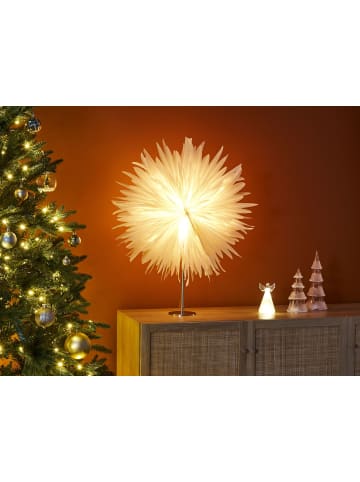 Beliani Nachttischleuchten SATOPANTH in Weiß/Silber - (W) 60 x (H) 70 x (L) 60 cm