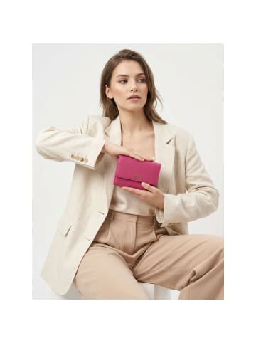 Lazarotti Bologna Leather XL Geldbörse mit Zip-Around Fach Leder 14 cm in hot pink