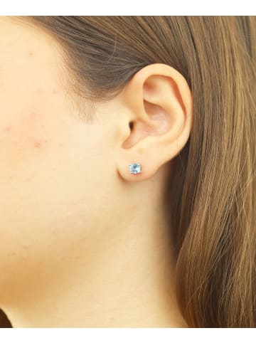 Diamant L'éternel Ohrringe aus 585 Weißgold mit Topas