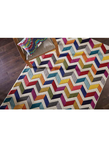 KADIMA DESIGN Farbintensiver Teppich mit geometrischem Präzisionsschnitt