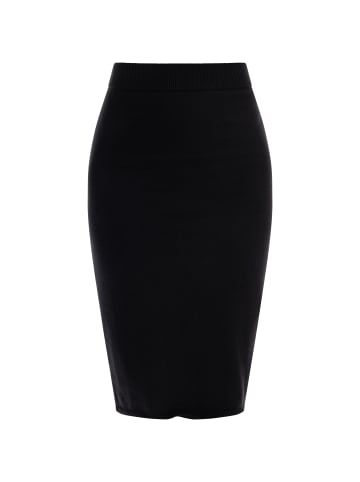faina Damen Strick Midirock in Schwarz