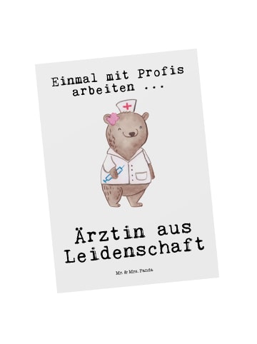 Mr. & Mrs. Panda Wanddeko Ärztin Leidenschaft mit Spruch in Weiß