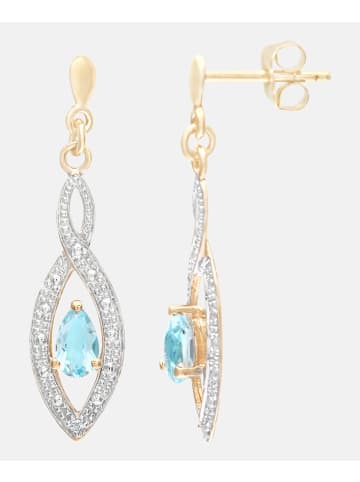 Diamant L'éternel Ohrhänger aus 375 Gelbgold mit Diamant mit Topas
