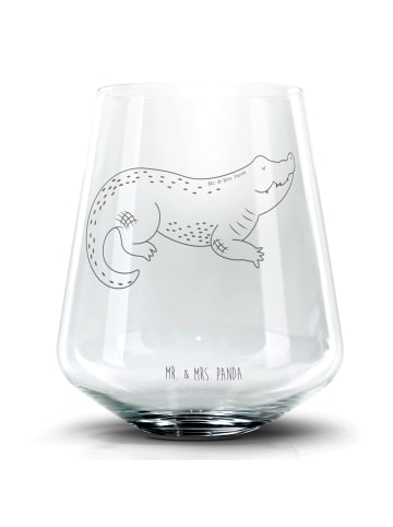 Mr. & Mrs. Panda Blümchentail Glas Krokodil ohne Spruch in Transparent