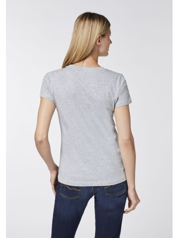 Oklahoma Jeans T-Shirt mit Herz-Motiv und Logo-Schriftzug in Grau