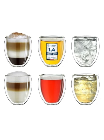 Creano 6er Set Thermoglas dg-b "Kaffeeglas/Teeglas" - 250ml Glas