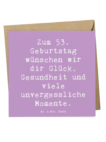 Mr. & Mrs. Panda Deluxe Karte 53. Geburtstag Glück mit Spruch in Lavendeltraum