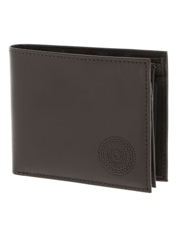 oxmox Leather Geldbörse RFID Schutz Leder 12 cm braun-circle bloom