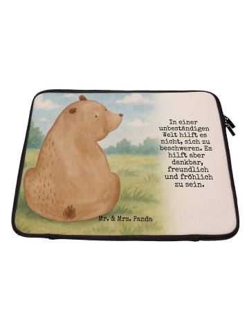 Mr. & Mrs. Panda Laptoptasche Bär Schulterblick Design mit Spruch in Weiß
